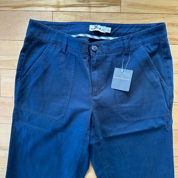 NWT LL Bean Signature Wide-Leg Cropped Pants - Picture 4 of 6